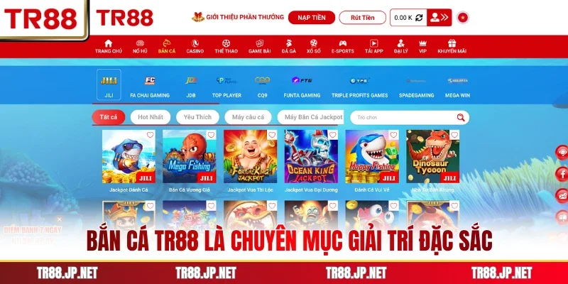 Bắn cá TR88 là chuyên mục giải trí đặc sắc