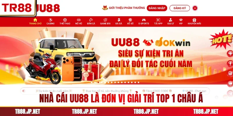 Nhà cái UU88 là đơn vị giải trí top 1 châu Á